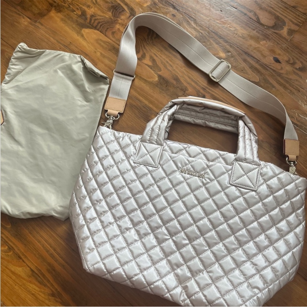 MZ Wallace Pale Rose Gold Metallic Small Metro Tote Deluxe - NEW w TAGS - Picture 10 of 16